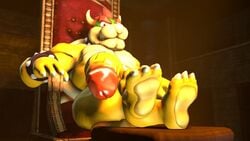 16:9 3d anthro big_penis bowser feet feet_up genitals humanoid_genitalia humanoid_penis koopa looking_at_viewer male male_only mario_(series) muscular muscular_anthro muscular_male nintendo penis scalie sitting solo source_filmmaker supeario video_games widescreen