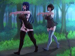 akazlime danganronpa hypnosis lingerie maizono_sayaka naegi_komaru negligee straight_hair