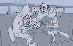 2020 anthro anthro_on_anthro anus being_watched blush bottomless bottomwear canid canine canis casual_sex cheetah chiropteran clitoris clothed clothed_sex clothing coyote crowd cunnilingus daxy_(adaxyn) deke_(ittybittykittytittys) diner disney eating felid feline female food fox furniture genitals group hi_res male male/female mammal no_panties no_underwear on_table oral pancake polo_shirt pteropodid public public_sex pussy ragey restaurant sex shirt sitting sketch skirt spot_color spots stephie_(fraydia1) table theblueberrycarrots tongue tongue_out topwear vaginal_penetration wolf zootopia