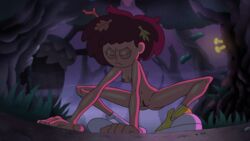 alternate_version_available amphibia anne_boonchuy breasts casual closed_eyes dark-skinned_female disney disney_channel edit female_only footwear nipples outdoors pussy screenshot screenshot_edit small_breasts smooth_skin squatting thai thai_female troskc woods