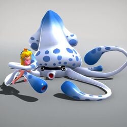 3d animated bikini blonde_hair blooper blue_eyes gooper_blooper mario_(series) nintendo no_sound octopus onmodel3d princess_peach self_upload super_mario_odyssey super_mario_sunshine tagme tentacle tentacles video