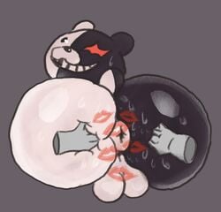 anthro anus ass balls big_butt danganronpa genitals hi_res huge_butt kiss_mark looking_at_viewer male male_only mammal monokuma simplybobcat smooth_skin solo spread_anus spread_butt spreading ursid