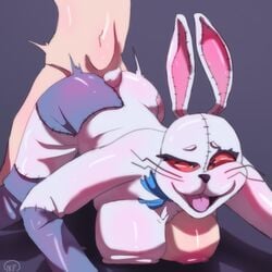 ass big big_breasts breasts favorite five_nights_at_freddy's five_nights_at_freddy's:_security_breach gregory_(fnaf) heart heart-shaped_pupils nofapplease rabbit rabbit_humanoid sex suit tongue_out vanny vanny_(fnaf)