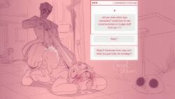 animated blind blindfold blush blushing canned_prawn cum cum_in_ass cum_on_ass funny gun gun_to_head human human_male humanized humanoid huntsman_(r.e.p.o.) jiggle jiggling_ass male mature_male older_male r.e.p.o. rifle semen semibot semiwork sketch steamy_breath sweat