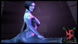 3d artificial_intelligence ass cortana feet halo_(series) sfmslayer short_hair smile solo source_filmmaker splits