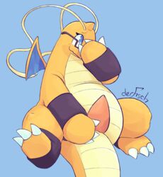 derfisch dragonite embarrassed feral genitals gynomorph intersex nintendo penis pokémon_(species) pokemon pokemon_(species) shy slightly_chubby tapering_penis tenmei thick_penis video_games