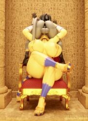 3d_(artwork) 3d_animation alolan_form alolan_meowth animated ankha_(animal_crossing) ankha_(dogzeela) ass balls big_penis blackspoiler blue_hair bodily_fluids breasts clothed clothing dogzeela_(modeler) domestic_cat egyptian erection felid feline felis fellatio fur generation_7_pokemon genitals grey_body grey_fur hair hi_res huge_cock male_penetrating male_penetrating_female mammal markings nintendo nude penetration penile penis pokemon pokemon_(species) regional_form_(pokemon) sex sound stripes tagme tail tail_markings throne valorlynz_(modeler) video vinci_(itsmemtfo4) yellow_body