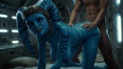 ai ai-created ai_assisted ai_generated animated blowjob blue_body breasts doggy_style fantasyanim female green_body huge interspecies jedi male moaning penis red_body request riding_penis sound space star_wars tagme talking_to_viewer twi'lek video
