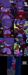 3d between_breasts big_breasts big_female_small_male black_nails bonfie breasts cally3d censored clapping clapping_breasts comic comic_page cum_on_breasts deviantart_link english_text female five_nights_at_freddy's fredina's_nightclub giantess guitar huge_breasts legeante long_socks male penis purple_skin red_overalls scottgames size_difference smaller_male text tiny_male toy_penis