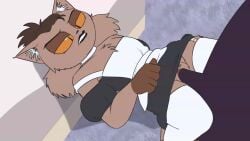 1boy 1girls animated brown_fur female female_focus fur furry loop looping_animation maid maid_uniform male on_bed orange_eyes original_character partially_clothed penetration penis pussy sound tagme video