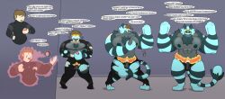 2025 abs alternate_color anthro balls balls_outline big_muscles big_pecs blue_body body_size_growth breast_fondling breast_play breasts bulge burning bursting_out_of_clothing claws clothed clothing destinygoat detailed_bulge dialogue digital_drawing_(artwork) digital_media_(artwork) erection felid feline fire flexing flexing_bicep fondling fur fur_growth generation_7_pokemon genital_outline green_eyes grin growth hand_on_breast hi_res huge_muscles huge_pecs human human_to_anthro hypnosis hypnotic_eyes identity_death incineroar intelligence_loss male male_only mammal markings mind_control mostly_nude muscle_growth muscles muscular muscular_anthro muscular_male nintendo nipples pantherine pec_expansion pecs penis penis_outline pokeball pokemon pokemon_(species) ripping self_fondle sequence sharp_teeth size_transformation smile snout snout_growth solo species_transformation stripes tail tail_growth teeth tenting tiger torn_clothing transformation transformation_sequence underwear underwear_only yellow_sclera