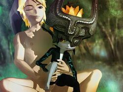 bcs imp_midna link link_(twilight_princess) midna nintendo straight_hair the_legend_of_zelda twilight_princess