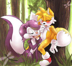 anthro blush canine crossover day female fifi_la_fume fox fur interspecies licking male mammal nude outdoors penis_lick sega side_view skunk sonic_(series) sonic_team sonic_the_hedgehog_(series) sonic_the_hedgehog_2 straight syberfox tagme tails tiny_toon_adventures warner_brothers