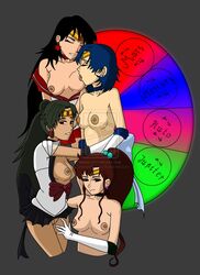 ami_mizuno bishoujo_senshi_sailor_moon black_hair breasts clothes color dimsumboy22 female female_only hair human long_hair makoto_kino multiple_females multiple_girls nipples rei_hino sailor_jupiter sailor_mars sailor_mercury sailor_pluto setsuna_meiou standing vulva yuri