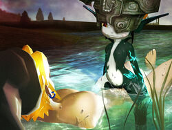 bcs imp_midna link link_(twilight_princess) midna nintendo straight_hair the_legend_of_zelda twilight_princess