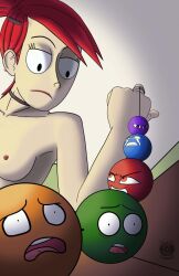 anal_beads animate_inanimate breasts crying ear_piercing foster's_home_for_imaginary_friends frankie_foster living_sex_toy nipples red_hair zaneofbane