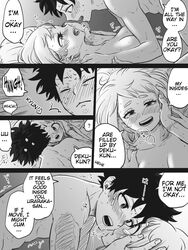 1boy 1girls black_and_white buthikireta comic cute izuku_midoriya my_hero_academia ochako_uraraka sex tagme wholesome