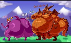 2boys ass ass_focus ass_slap balls belly big_balls big_belly big_butt big_penis bobthetanuki butt_focus butt_slap claws dat_ass dragon duo extrasizedbob fat fat_ass gay glans gut horns huge_ass huge_butt hyper hyper_ass hyper_butt looking_at_another looking_at_ass looking_at_butt looking_back looking_down magnus_(spyro) male male/male male_only moobs nails orange_scales overweight overweight_male penis plap purple_eyes purple_scales scales scalie scalie_only slap slapping slapping_butt spyro spyro_reignited_trilogy spyro_the_dragon tail thick thick_ass thick_legs thick_penis thick_thighs thighs tongue wings wobble yellow_hair yellow_horn yellow_horns