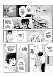 1boy 1girls black_and_white buthikireta comic english_text izuku_midoriya my_hero_academia ochako_uraraka sex tagme wholesome