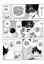 1boy 1girls black_and_white buthikireta comic english_text izuku_midoriya my_hero_academia ochako_uraraka right_to_left sex tagme wholesome