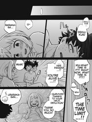 1boy 1girls black_and_white buthikireta comic english_text izuku_midoriya my_hero_academia ochako_uraraka sex tagme wholesome