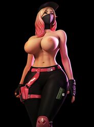 1girls 3d athleisure_assassin big_ass big_breasts breasts clothed clothing face_mask fortnite hat no_bra no_shirt pants partially_clothed tagme wotm8h8