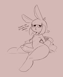 absurd_res anthro big_penis clothing english_text genitals hi_res hopp_(smugbinch) lagomorph leporid looking_at_viewer male male_only mammal penis rabbit smugbinch solo text thick_thighs undressing