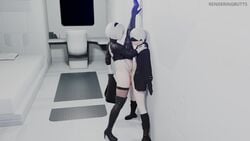 1boy 1girls 3d against_wall animated assertive_female average_sized_penis blender blindfold boots clothed clothed_female clothed_sex female femdom flexible gloves hairband high_heels kabedon leg_kabedon leg_up leotard leotard_aside male male/female nier nier:_automata no_sound pale-skinned_female pale-skinned_male pale_skin pantless penis renderingbutts sex short_hair shorter_than_30_seconds skirt_removed splits standing standing_on_one_leg standing_sex standing_split straight tagme thighhighs vaginal vaginal_penetration vaginal_sex vanilla vertical_splits video white_hair yorha_2b yorha_9s