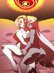 2girls ass breasts charlie_morningstar_(hazbin_hotel) hazbin_hotel hypnosis hypnotized majinsfw mind_control multiple_girls naked naked_footwear nude_female nude_male pussy swirl swirly_eyes thick_thighs thighs vaggie_(hazbin_hotel) vivienne_medrano yuri