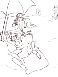 adrien_agreste beach deadlyurges faceless_male kagami_tsurugi marinette_cheng marinette_dupain-cheng miraculous_ladybug public recording sketch tagme voyeurism