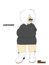 1girls big_breasts black_lipstick breast_squish breasts clothed female female_only fully_clothed hand_on_hip huge_breasts human human_only large_breasts lwd_cartoonz original_character red_eyes shortstack skirt sweater thick_legs tight_clothing turtleneck turtleneck_sweater unknown_(lwd_cartoonz) white_hair