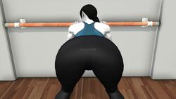 1girls 3d animated ass ass_focus ass_shake bent_over big_ass big_butt bimbo black_hair blue_shirt dat_ass kishi loop nintendo tagme video video_games white_skin wii_fit wii_fit_trainer wii_fit_trainer_(female) yoga_pants