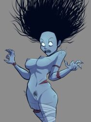 dbd dead_by_daylight exposed_breasts female_only floating_hair ghost ghost_girl gore monster_girl nude nude_female perky_breasts pubic_hair rin_yamaoka steecks steeckykees the_spirit_(dead_by_daylight) white_eyes