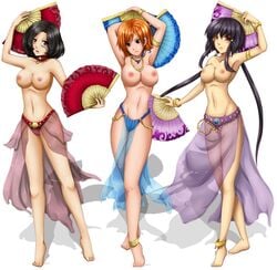 2016 3girls alita anklet armband ayeka_masaki_jurai battle_angel_alita belly belly_dancer belly_dancer_outfit black_hair bracelet breasts brown_eyes crossover curvaceous cyborg dancer dancer_outfit dancing female female_only harem harem_girl harem_outfit human large_breasts light-skinned_female light_skin loincloth long_hair medium_breasts multiple_girls nami navel nipples one_piece orange_hair pirate pre-timeskip pre_timeskip princess red_eyes short_hair slave slave_outfit slavegirl suika-x take_your_pick tattoo tenchi_muyo! topless trio white_background