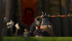 16:9 1futa anthro axe blizzard_entertainment blood canid death decapitation ears_down execution futa_focus futa_only futanari intersex mammal melee_weapon severed_head solo thatworgen video_games warcraft weapon were werecanid widescreen