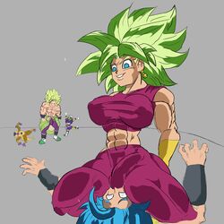 abs blonde_hair breasts broly bulge cheelai dragon_ball dragon_ball_super earrings female frieza fusion futanari gogeta golden_frieza green_hair kefla legendary_super_saiyan light-skinned_futanari light_skin male monkeypeen muscular_futanari pants potara_earrings saiyan super_saiyan super_saiyan_2 super_saiyan_blue tank_top