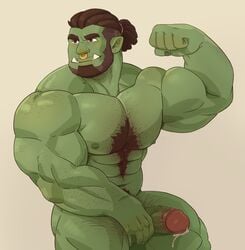 1male 2020 5_fingers abs beard beefy biceps big_muscles big_penis body_hair brown_eyes brown_hair chest_hair dreadlocks ear_piercing erection eyebrows facial_hair facial_piercing fingers flexing foreskin foreskin_folds fully_retracted_foreskin genitals glans green_body green_nipples green_penis green_skin happy_trail hi_res huge_muscles humanoid humanoid_hands humanoid_penis humanoid_pointy_ears imato intact male male_nipples male_only muscles muscular_humanoid muscular_male nose_piercing nose_ring nude_male orc orc_humanoid orc_male pecs penis piercing pink_glans pubes septum_piercing simple_background sitting solo thick_eyebrows thick_penis tusks uncut vein veiny_muscles veiny_penis