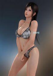 1girls 3d belly bikini black_hair blue_eyes dead_or_alive female huge_breasts ishka98 kokoro_(doa) voluptuous