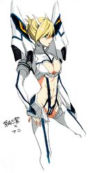 abs annie_leonhardt attack_on_titan blonde_hair breasts crossover junketsu junketsu_(cosplay) kill_la_kill kiryuuin_satsuki_(cosplay) tagme