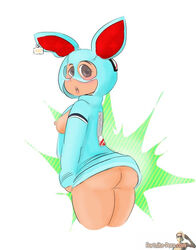 ass breasts bunny_ears flapjackie_(fortnite) fortnite looking_at_viewer partially_clothed rabbit_ears tagme valcuts