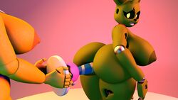 16:9 2girls 3d 4k absurd_res animatronic cupcake_(fnaf) duo female female/female female_only five_nights_at_freddy's five_nights_at_freddy's_2 five_nights_at_freddy's_3 geometryboymejia hi_res machine nude robot springtrap springtrap_(fnaf) toy_chica_(fnaf) video_games widescreen yuri