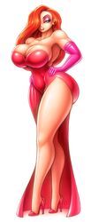 1girls big_breasts breasts cleavage disney female female_only huge_breasts jessica_rabbit looking_at_viewer mark_patten solo thick_thighs who_framed_roger_rabbit wide_hips