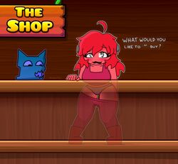 1girls 2020 anthro blush boots clothed clothing cube_110_(geometry_dash) female female_only geometry_dash grey_eyes makifei omorashi opacity open_mouth panties pants pants_pulled_down peeing peeing_self peeing_through_clothing peeing_through_panties pogchamp pulling_down_pants red_boots red_hair red_skin rule_63 see-through shopkeeper_(geometry_dash) sneaky sneaky_pee standing stealth_peeing urine watersports wet_panties wetting x-ray