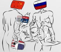 2boys 2girls american_flag buttsex china_(countryhumans) countryhumans countryhumans_girl cum cum_in_ass cum_in_mouth cum_in_pussy cum_inside cum_on_breasts cum_on_face cum_on_mouth female flawsy foursome grabbing_breast half-closed_eyes male russia_(countryhumans) serbia serbia_(countryhumans) serbian_flag simple_background size_difference spitroast spread_legs sweating tagme tongue_out united_states_of_america united_states_of_america_(countryhumans) vaginal_penetration x-ray