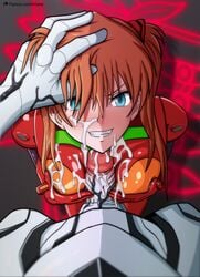 1boy 1girls 2019 after_sex aqua_eyes asuka_langley_sohryu balls_in_bodysuit blue_eyes blush bodysuit breast_hold breasts brown_hair clenched_teeth clothed clothed_female clothing cum cum_between_breasts cum_in_bodysuit cum_in_clothes cum_on_body cum_on_breasts cum_on_chest cum_on_clothes cum_on_face cum_on_upper_body duo erection_under_clothes eyebrows faceless_male facial female female_focus female_human grin hair hair_grab hair_ornament hair_over_eyes hand_on_another's_head hand_on_head highres hirume human interspecies kneeling long_hair male male_pov mass_production_eva medium_breasts monster neon_genesis_evangelion on_knees orange_hair outercourse paizuri paizuri_over_clothes patreon_username penis penis_in_bodysuit penis_under_clothes photo pilot_suit plugsuit pov pov_eye_contact pov_hands robot seele skin_tight small_breasts small_penis smile solo_focus straight teeth the_end_of_evangelion titfuck uncensored veins veiny_penis