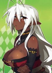 busty cleavage dark_elf dark_skin elf sansei sansei_muramasa