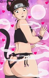 ass big_breasts brown_eyes butt cat_lingerie clothed_female cute_face deviltokyo erect_nipples fake_animal_ears fake_tail female female_focus female_only naruto naruto_shippuden solo solo_female solo_focus tenten white_skin