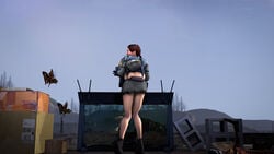 antlion ass ass_up beach big_breasts boots citizen evening female half-life half-life_2 leaning looking_back machine_gun rebel source_filmmaker white_skin