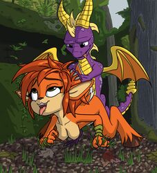 activision ahe_gao all_fours dachimotsu doggy_style dragon duo elora faun female female_penetrated forest from_behind_position hi_res interspecies looking_pleasured male male_penetrating male_penetrating_female penetration semi-anthro sex spyro spyro_the_dragon straight tree vaginal_penetration video_games