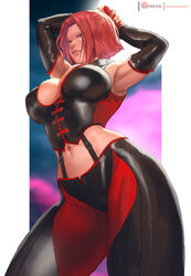 1girls alternate_version_available big_breasts bloodrayne breasts cleavage female female_only fully_clothed kasai_x3 large_breasts lejeanx3 rayne red_hair solo